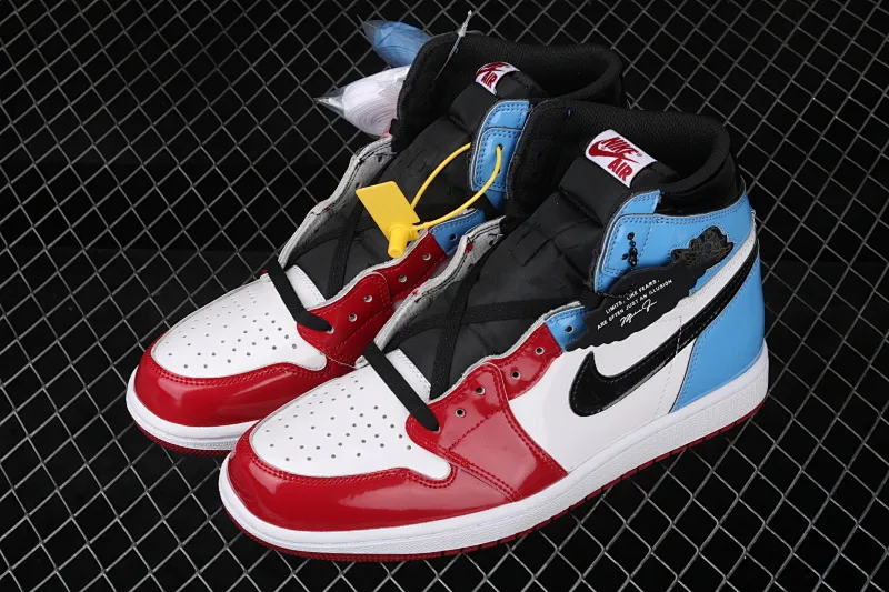 All categories Air Jordan Jordan series basketball shoes Air Jordan 1 High Air Jordan 1 "Fearless" AJ1 Joe 1 high top red and blue patent leather CK5666-100